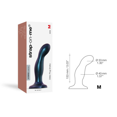 Ділдо Strap-On-Me DILDO PLUG SNAKY METALLIC BLUE M