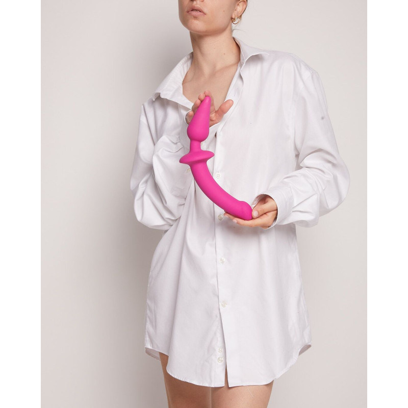Анальна пробка з дилдо Strap-On-Me SWITCH PLUG-IN SEMI-REALISTIC DILDO FUCHSIA - L