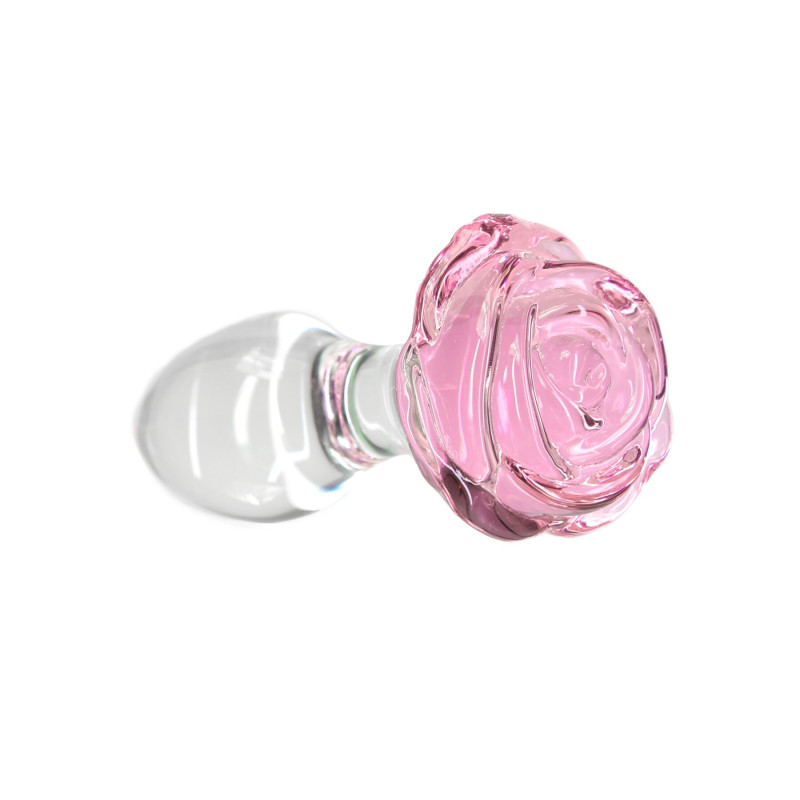 Скляна анальна пробка Pillow Talk - Rosy- Luxurious Glass Anal Plug