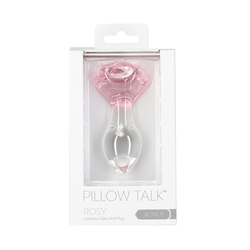 Скляна анальна пробка Pillow Talk - Rosy- Luxurious Glass Anal Plug