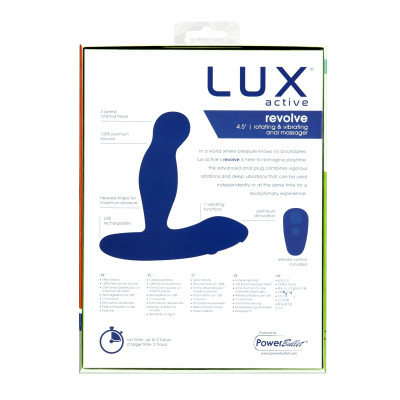 Масажер простати з ротацією та вібрацією Lux Active Revolve, пульт