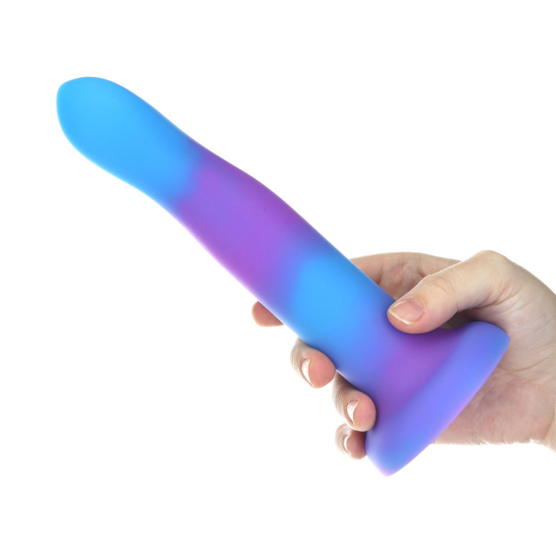 Фалоімітатор, що світиться в темряві ADDICTION - Rave - 8" Glow in the Dark Dildo - Blue Purple