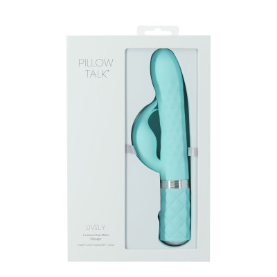 Розкішний вібратор Pillow Talk Lively Teal із кристалом Сваровськи для точки G, подарункова упаковка