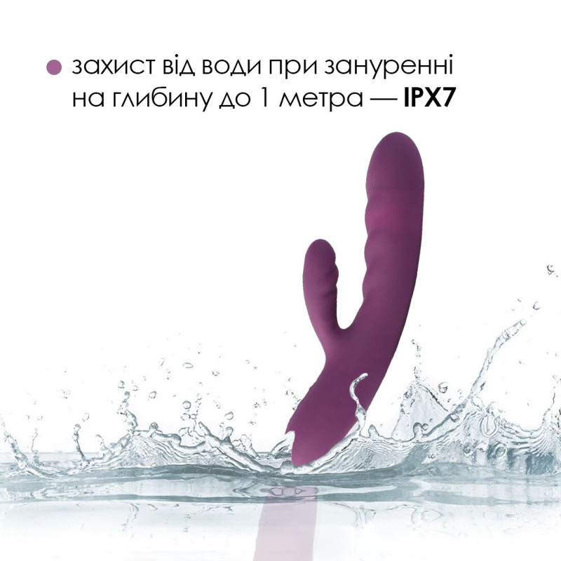Вібратор-кролик Svakom Avery Lilac з стволом, що рухається, рух вперед-назад