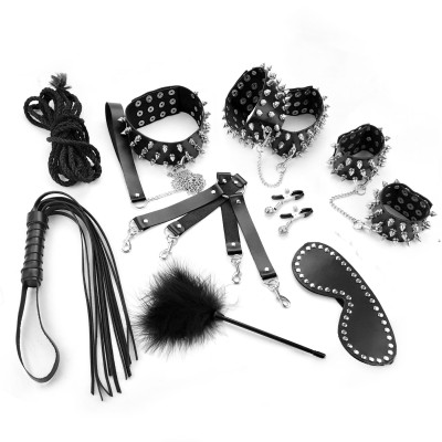 Набір для БДСМ Art of Sex - Spikes BDSM Set Leather, 10 предметів
