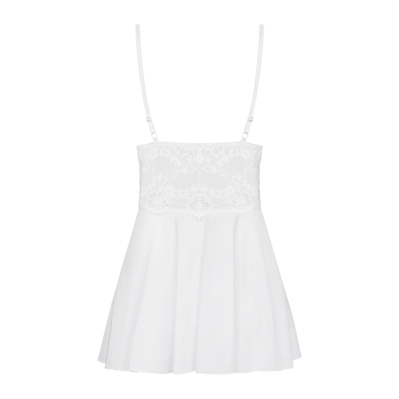 Еротична сукня Бебідолл Obsessive 810-BAB-2 babydoll & thong white S/M