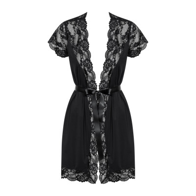 Еротичний пеньюар Obsessive 810-PEI-1 peignoir black XXL
