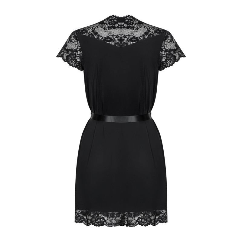 Еротичний пеньюар Obsessive 810-PEI-1 peignoir black XXL