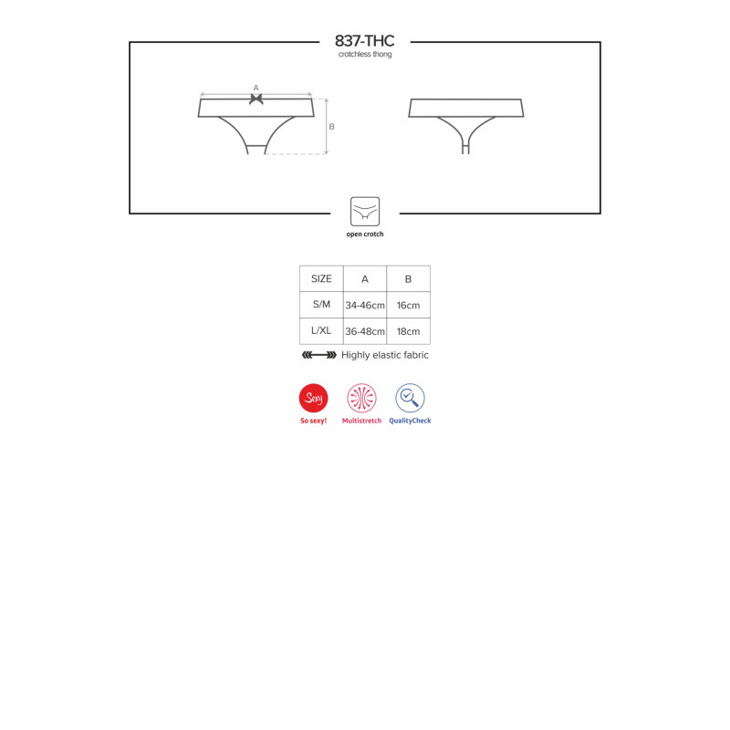 Стрінги Obsessive 837-THC-1 crotchless thong S/M