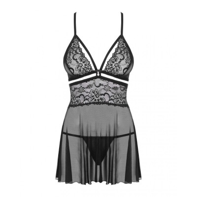 Еротична сукня Бебідол з трусиками Obsessive 838-BAB-1 babydoll & thong black L/XL