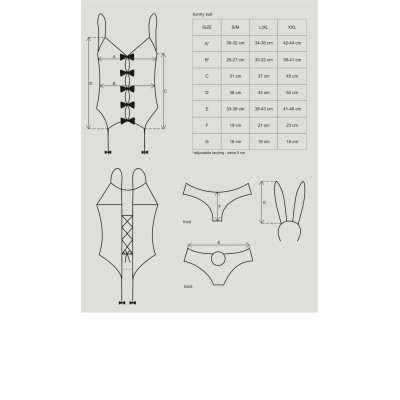 Еротичний костюм зайчика Obsessive S/M, рожевий (сет з 4)