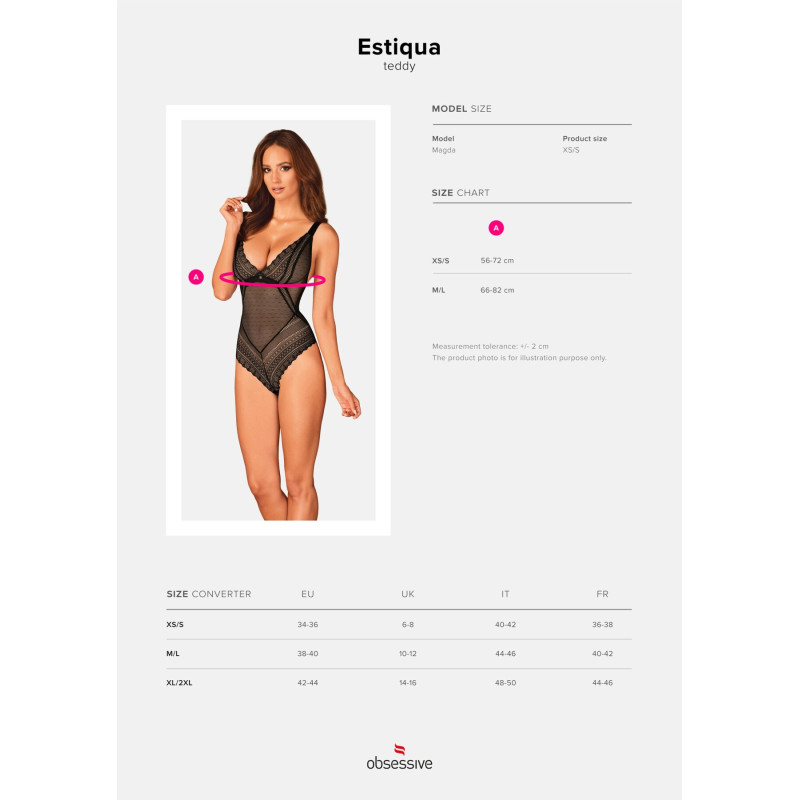 Еротичний боді Obsessive Estiqua teddy M/L