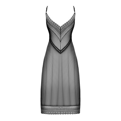 Сорочка напівпрозора Obsessive Estiqua XL/2XL, чорна