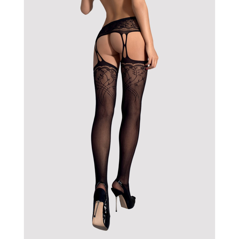 Еротичні панчохи із поясом Obsessive Garter stockings S206 black S/L