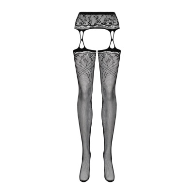 Еротичні панчохи із поясом Obsessive Garter stockings S206 black S/L