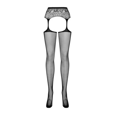 Еротичні панчохи із поясом Obsessive Garter stockings S307 black S/L