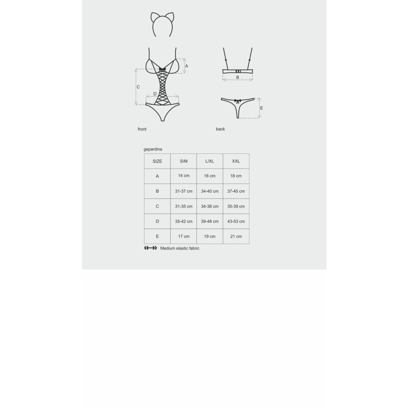 Еротичний костюм кішки Obsessive Gepardina 3 pcs costume S/M