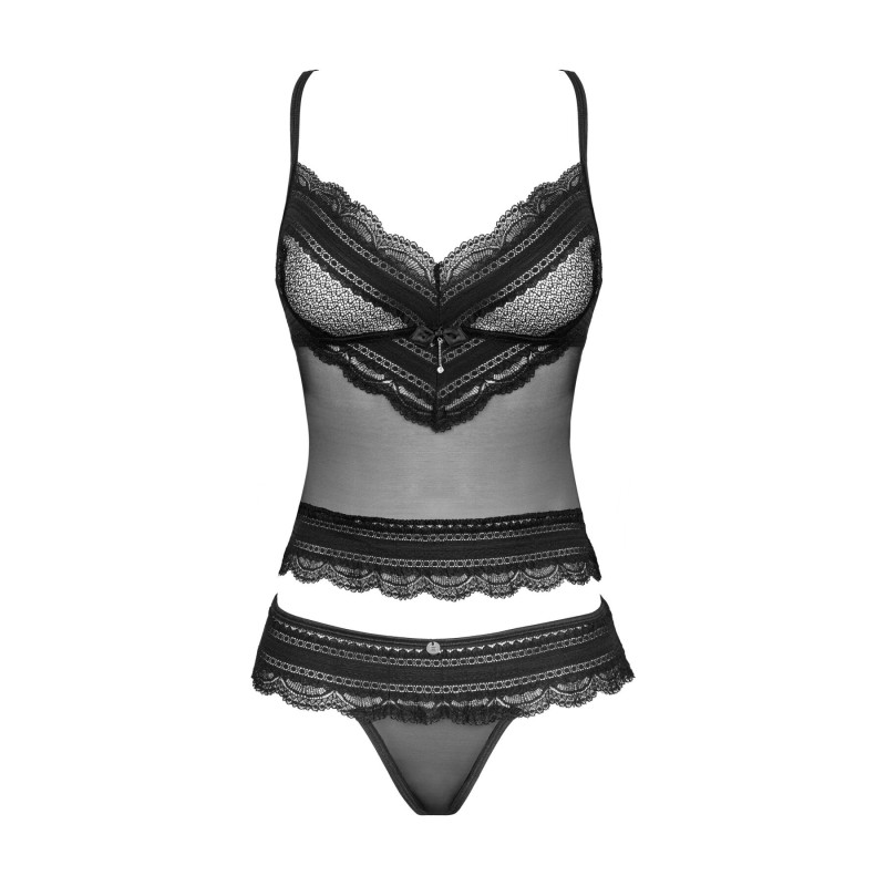 Еротичний комплект жіночої білизни Obsessive Ivannes top & thong S/M