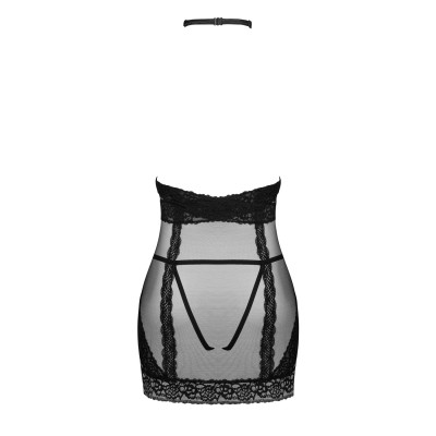 Сорочка напівпрозора з відкритими грудьми Obsessive Lacrisia XL/2XL