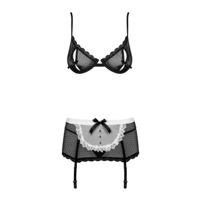 Еротичний костюм покоївки Obsessive Maidme set 5-pcs S/M