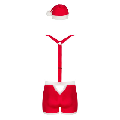Чоловічий еротичний костюм Санта-Клауса Obsessive Mr Claus XXL/3XL, боксери на підтяжках