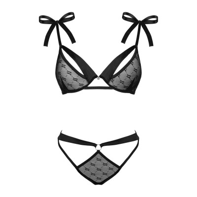 Еротичний комплект жіночої білизни Obsessive Obsessivia 2-pcs set black S/M