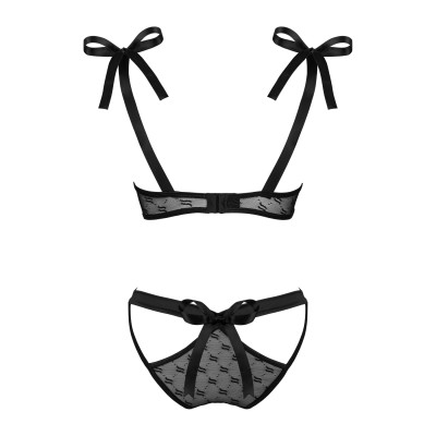 Еротичний комплект жіночої білизни Obsessive Obsessivia 2-pcs set black S/M