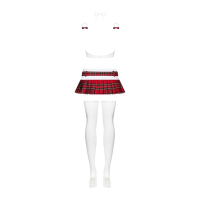 Еротичний костюм школярки з міні-спідницею Obsessive Schooly 5pcs costume S/M