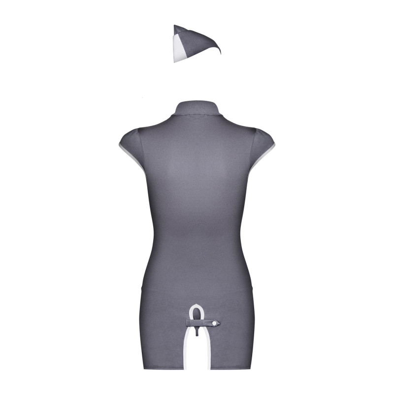 Еротичний костюм стюардеси Obsessive Stewardess 3 pcs costume grey L/XL
