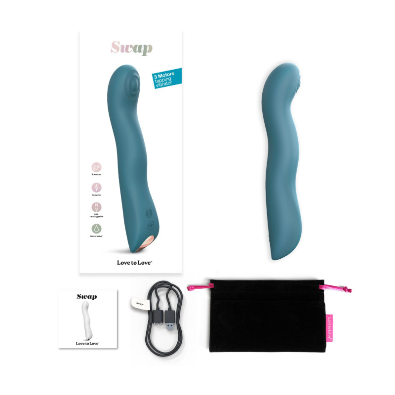 Вібратор Love To Love SWAP - TEAL ME з пульсуючою перлиною для точки G