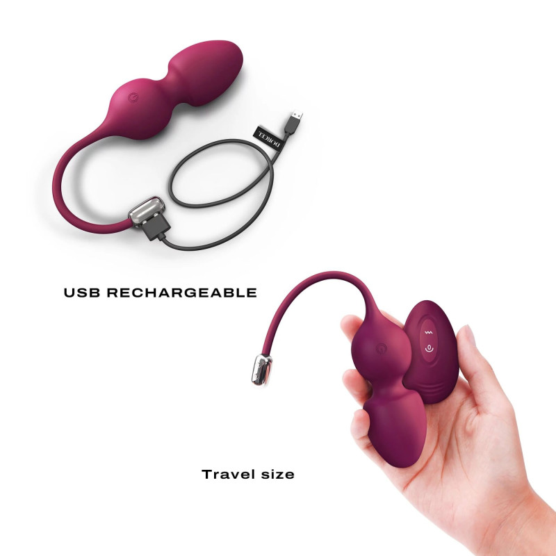 Вагінальні кульки Dorcel LOVE BALLS PLUM з вібрацією та пультом