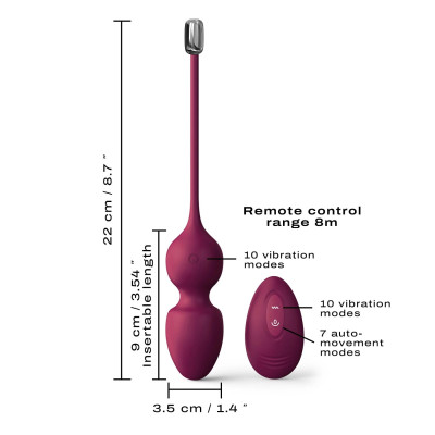 Вагінальні кульки Dorcel LOVE BALLS PLUM з вібрацією та пультом