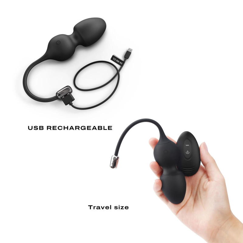 Вагінальні кульки Dorcel LOVE BALLS BLACK з вібрацією та пультом
