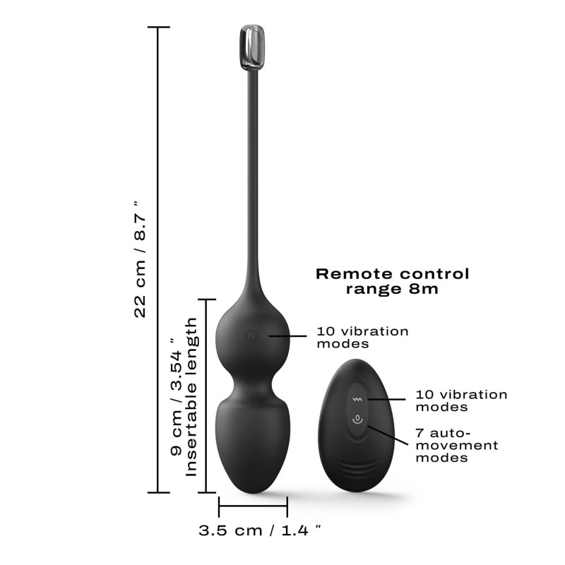 Вагінальні кульки Dorcel LOVE BALLS BLACK з вібрацією та пультом