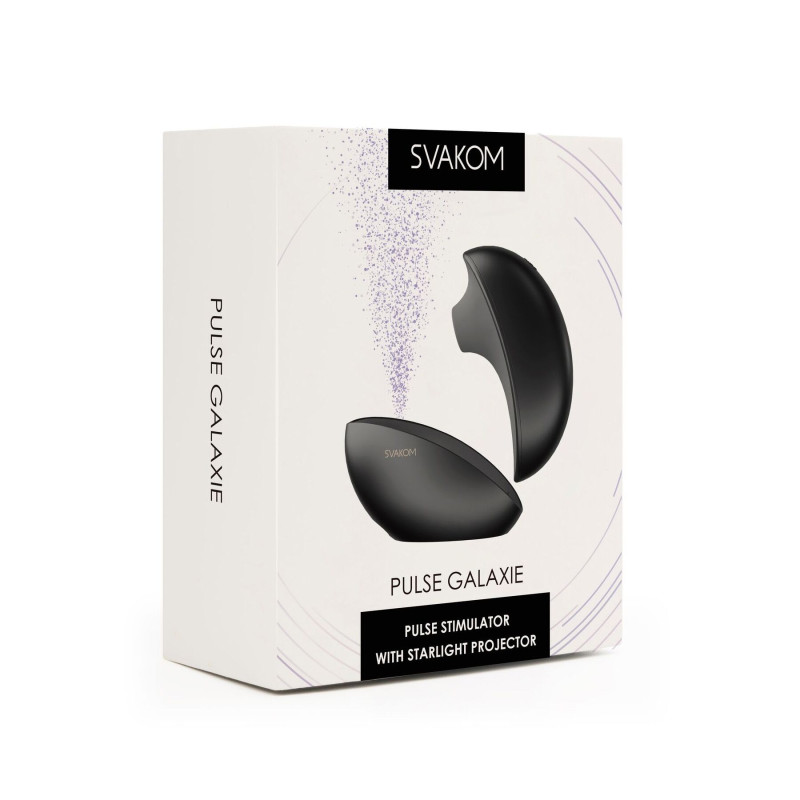 Вакуумний кліторальний стимулятор Svakom Pulse Galaxie Midnight Black, нічник-проектор зоряного неба