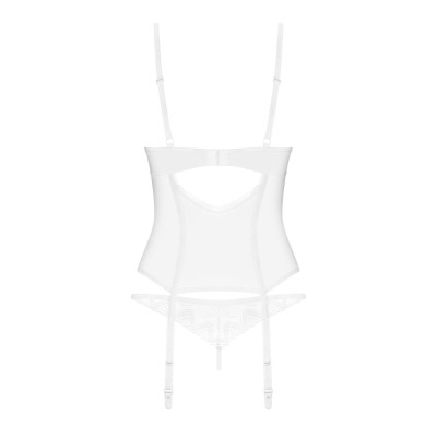 Корсет Obsessive Alissium corset & thong M/L (м'ята упаковка)