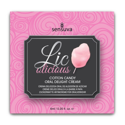 Пробник гелю для мінету Sensuva Lic-o-licious – Cotton Candy (Солодка Вата) (6 мл), маслянистий, без цукру