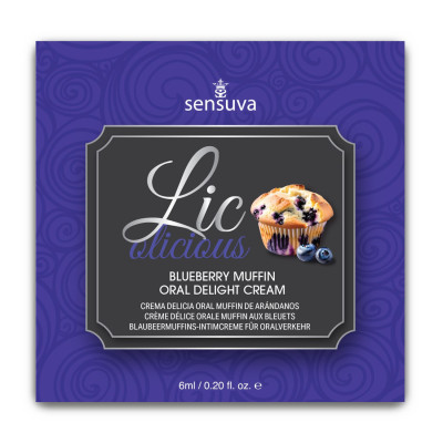 Пробник гелю для мінету Sensuva Lic-o-licious – Чорничний кекс (6 мл)