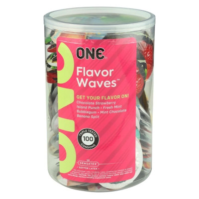 Презервативи ONE FlavorWaves 100 шт (6 різних смаків)