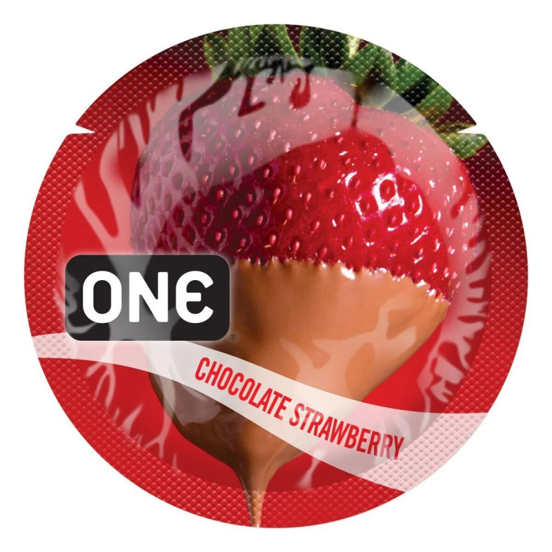 Презерватив ONE FlavorWaves 1 шт зі смаком Chocolate Strawberry (Полуниця в шоколаді)