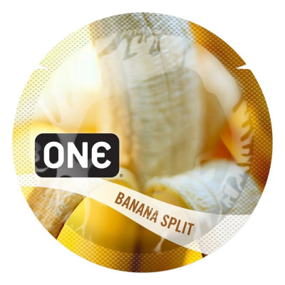 Презерватив ONE FlavorWaves 1 шт зі смаком Banana Split (Банана)