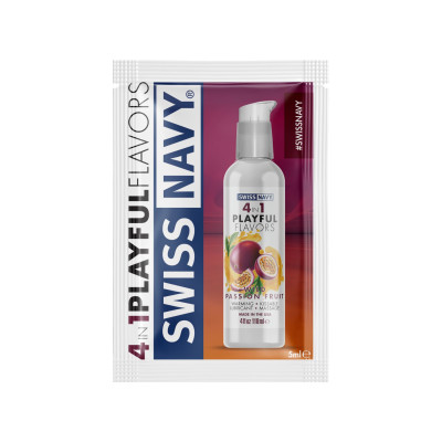 Пробник їстівного зігріваючого лубриканту Swiss Navy 4 в 1 - Wild Passion Fruit (Маракуя) 5 мл