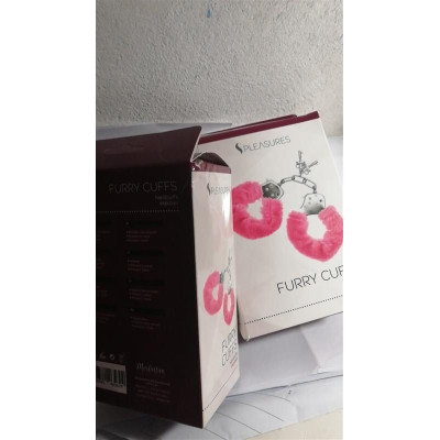 Наручники S Pleasures Furry Cuffs Pink (м'ята упаковка)