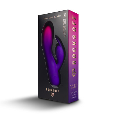Вібратор-кролик Rocks Off Glo Girl - Rabbit (м'ята упаковка)