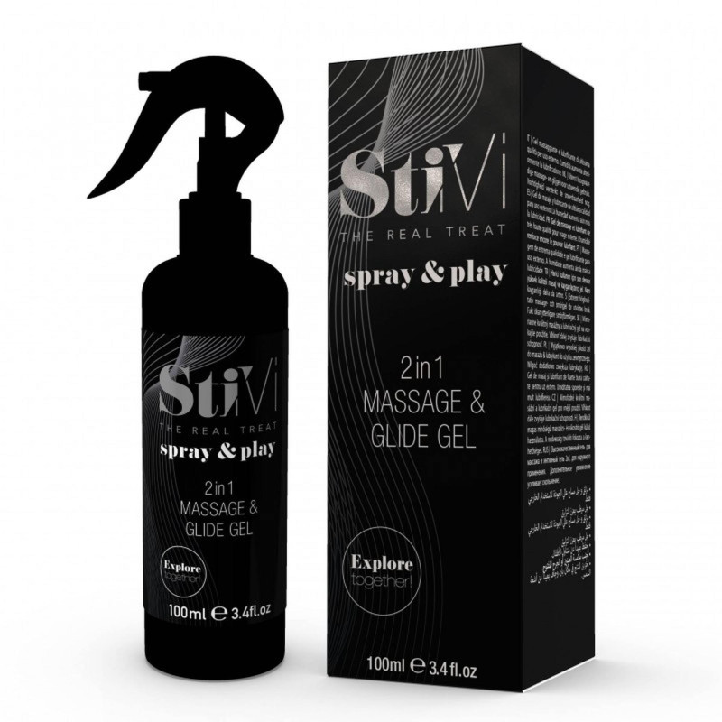 Лубрикант та масажний гель HOT StiVi Spray&Play 2-в-1, 100 мл