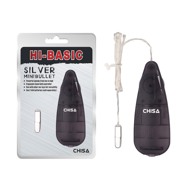Віброкулька Chisa Hi-Basic Mini Bullet з пультом керування, срібляста