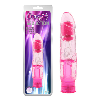 Вібратор реалістичний на батареях Chisa Crystal Jelly Seduction, рожевий