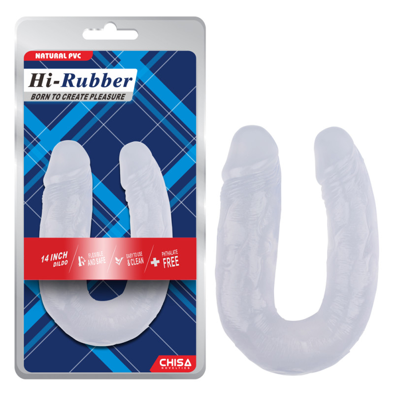 Фалоімітатор подвійний реалістичний Chisa Hi-Rubber 14, прозорий