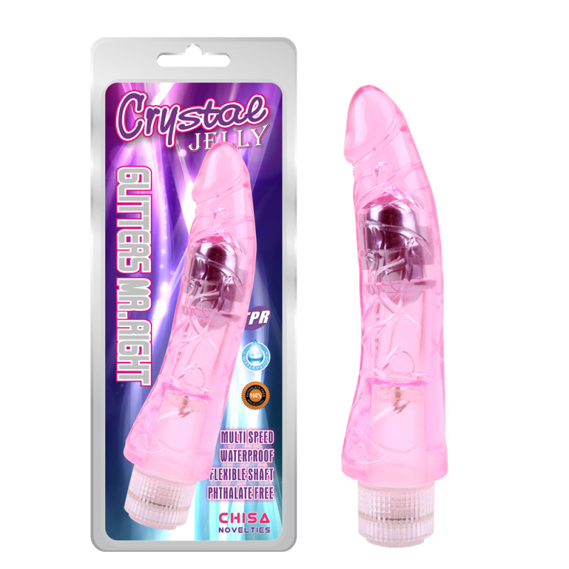 Прозорий вібратор Chisa Crystal Jellie на батарейках, рожевий