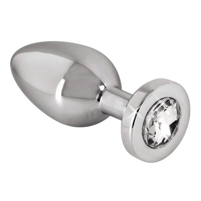 Анальна пробка з каменем You2Toys Jewel Buttplug, срібляста, Small